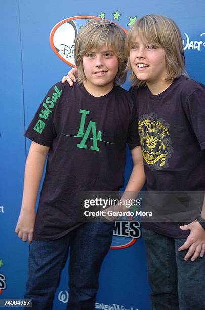 The Suite Life of Zack & Cody stars Dylan Sprouse and Cole Sprouse for the Disney Channel attend the Disney Channel Games 2007 All-Star party at the...