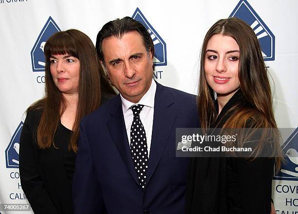 Marivi Garcia, husband and actor Andy Garcia and daughter Dominique Garcia attend the Covenant With Youth Awards Gala at the Beverly Hilton Hotel on...