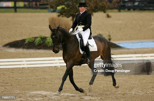 Bonnie Mosser of Unionville, Pennsylvania atop Jenga competes in the Dressage Phase of the 2007 Rolex Kentucky Three-Day Event at the Kentucky Horse...