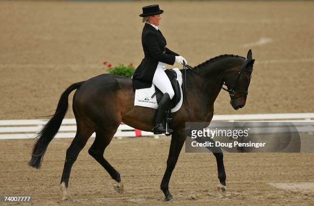 Bonnie Mosser of Unionville, Pennsylvania atop Jenga competes in the Dressage Phase of the 2007 Rolex Kentucky Three-Day Event at the Kentucky Horse...