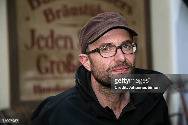 German director Philipp Stoelzl poses during the "Nordwand" photocall on April 27 in Berchtesgaden, Germany. The film "Nordwand" tells the story of...