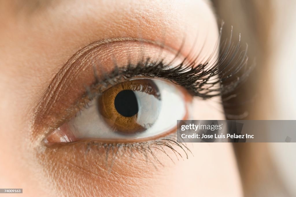 Extreme close up of Hispanic woman's eye