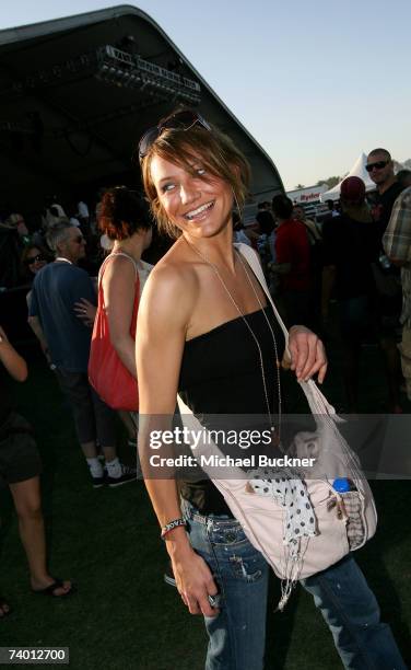 Actress Cameron Diaz attends day 1 of the Coachella Music Festival held at the Empire Polo Field on April 27, 2007 in Indio, California.