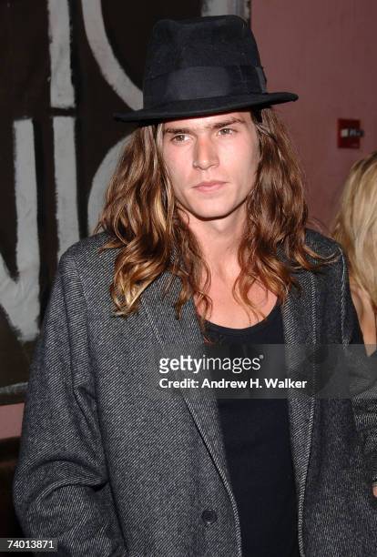 Calvin Klein model Jamie Burke attends a surprise party for Wilhelmina model Gabriel Aubry hosted by Calvin Klein Inc. On April 27, 2007 in New York...