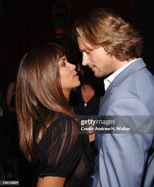 Halle Berry surprises Wilhelmina model Gabriel Aubry with a party hosted by Calvin Klein Inc. On April 27, 2007 in New York City.