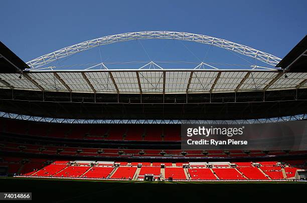 General view at the new Wembley Stadium prior to the International Friendly match between England Under 16s and Spain Under 16s at Wembley Stadium on...