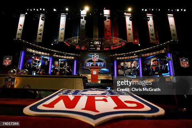 Commisioner Roger Goodell speaks during the 2007 NFL Draft on April 28, 2007 at Radio City Music Hall in New York, New York.