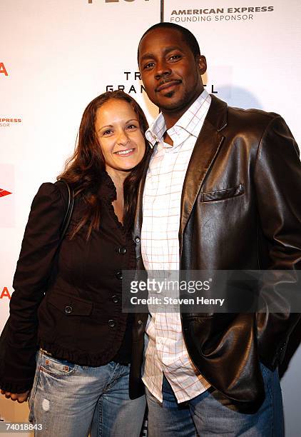 Player Desmond Howard and his wife Rebkah attend the "Power Of The Game" after party at the Tribeca Grand Hotel during the 2007 Tribeca Film Festival...