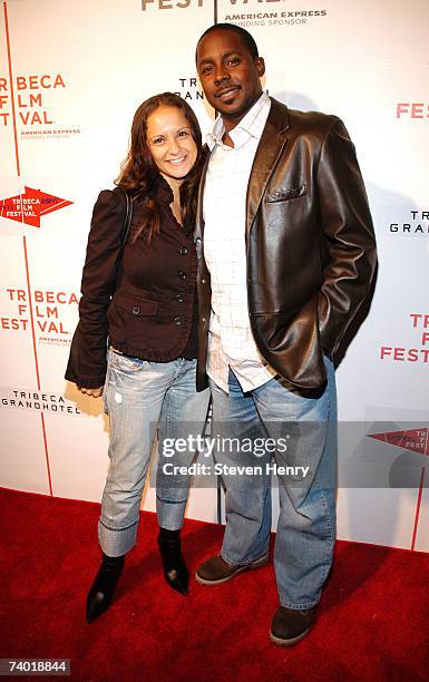 Player Desmond Howard and his wife Rebkah attend the "Power Of The Game" after party at the Tribeca Grand Hotel during the 2007 Tribeca Film Festival...