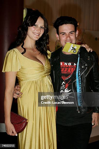 Musician Phil Jamieson of the band Grinspoon and guest attend the third annual MTV Australia Video Music Awards 2007 at Acer Arena on April 29, 2007...