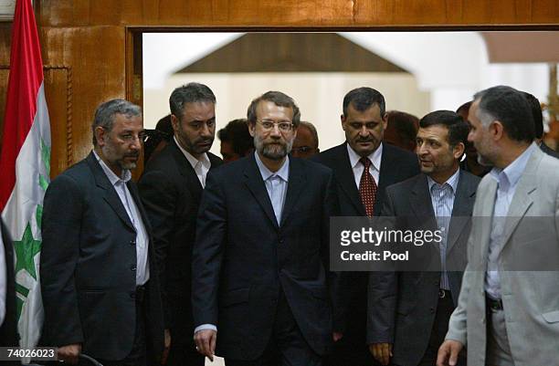 Ali Larijani , Iran's top national security official as he arrives for a meeting with Iraq's Prime Minister Nuri al-Maliki in Baghdad on April 29...