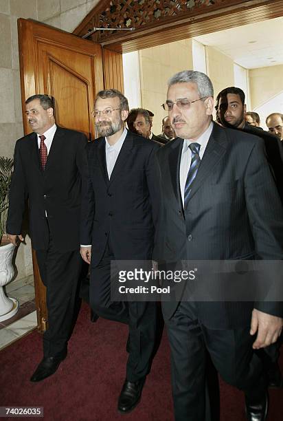 Ali Larijani , Iran's top national security official as he arrives for a meeting with Iraq's Prime Minister Nuri al-Maliki in Baghdad on April 29...