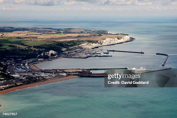 Eighteen miles from the French coastline lies the english port of Dover in this aerial photo taken on 9th September, 2006.