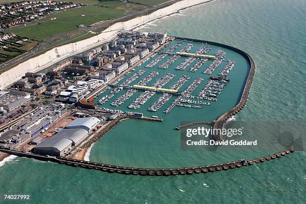 In the Shadow of Roedean and Black Rock is the South Coast landmark of Brighton Marina in this aerial photo taken on 20th September, 2006.