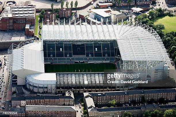 The home of Newcastle United Football Club - St James Park in this aerial photo taken on 9th September, 2006.