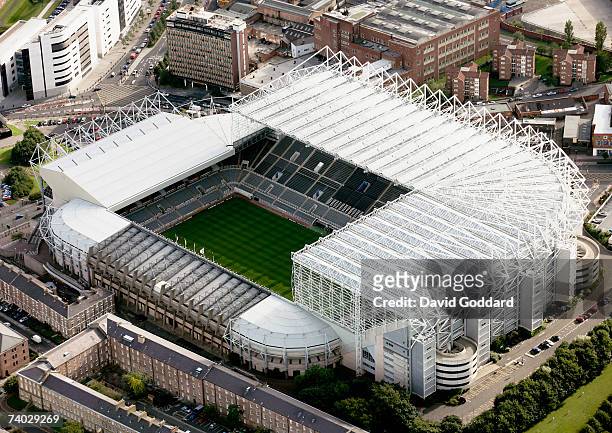 The home of Newcastle United Football Club - St James Park in this aerial photo taken on 9th September, 2006.