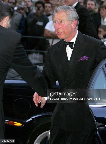 London, UNITED KINGDOM: Britain's Prince Charles arrives to the Royal world premiere of the film "Stairway to Heaven" in Leicester Square, London, 30...