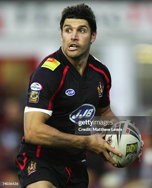 Trent Barrett of Wigan Warriors in action during the engage Super League match between Salford City Reds and Wigan Warriors at the Willows on April...