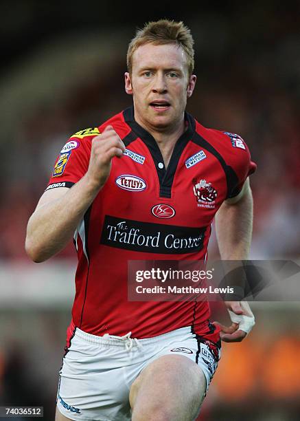David Hodgson of Salford City Reds in action during the engage Super League match between Salford City Reds and Wigan Warriors at the Willows on...
