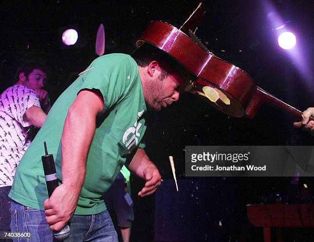 Pritchard, Dainton, Pancho and Joyce of The Dirty Sanchez perform on stage on the first Australian leg of their "Dirty Sanchez Live" Tour at The...
