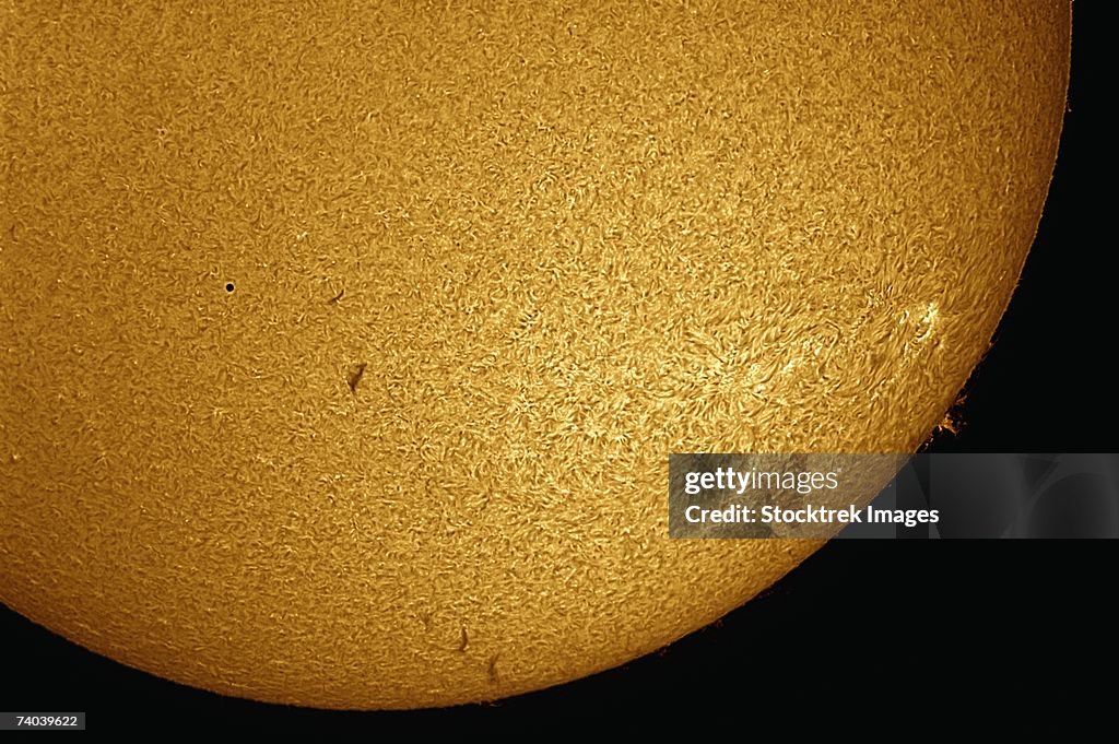 November 8, 2006 Mercury Solar Transit with active sunspots and solar prominence