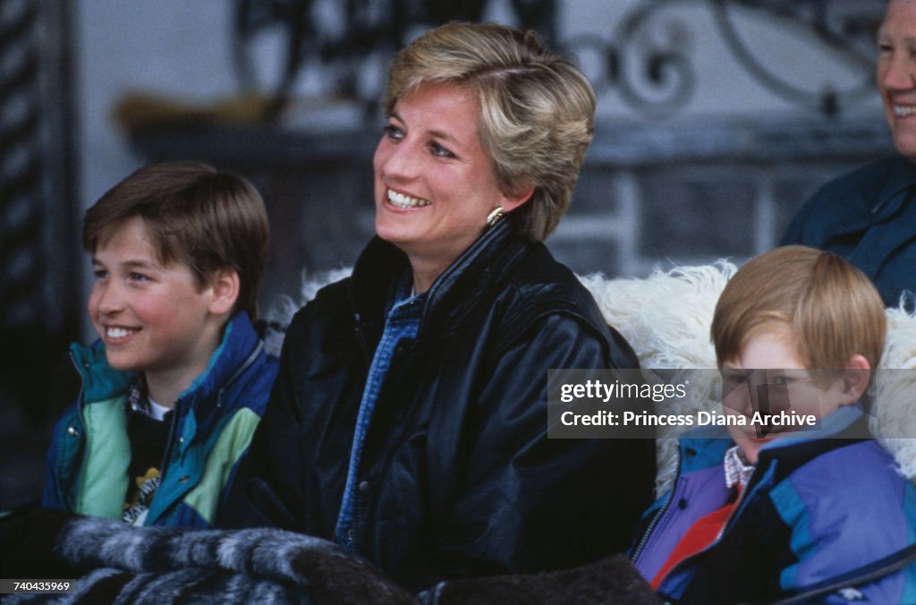 Diana On Holiday With Sons