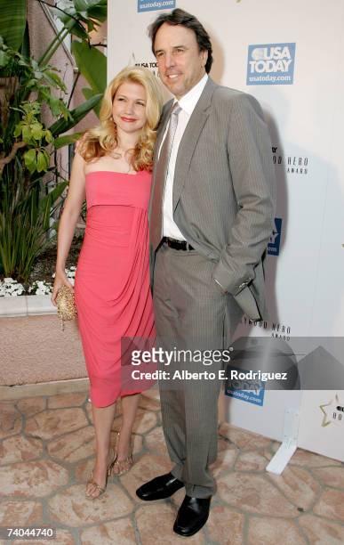 Actor Kevin Nealon and his wife Susan Yeagley arrive to the celebration honoring Geena Davis as this year's Hollywood Hero by USA Today for the See...