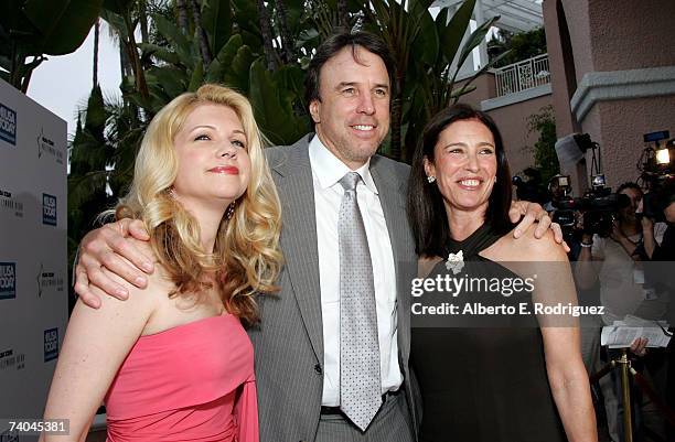 Actor Kevin Nealon and his wife Susan Yeagley with actress Mimi Rogers arrive to the celebration honoring Geena Davis as this year's Hollywood Hero...