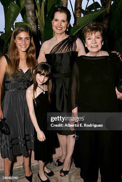 Actresses Caitlin Wachs, Jasmine Jessica Anthony, Geena Davis, and Polly Bergen arrive to the celebration honoring Geena Davis as this year's...