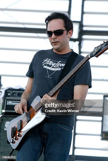 Musician Adam Schlesinger from the group "Fountains Of Wayne" performs during day 2 of the Coachella Music Festival held at the Empire Polo Field on...