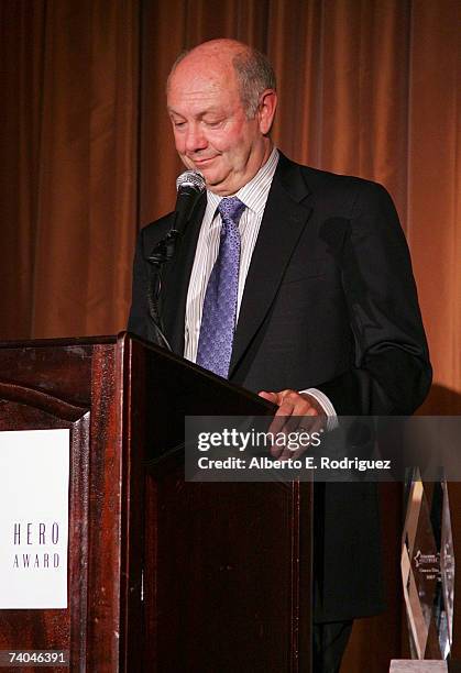 Craig A. Moon, president and publisher of USA Today, speaks onstage during the celebration honoring Geena Davis as this year's Hollywood Hero by USA...