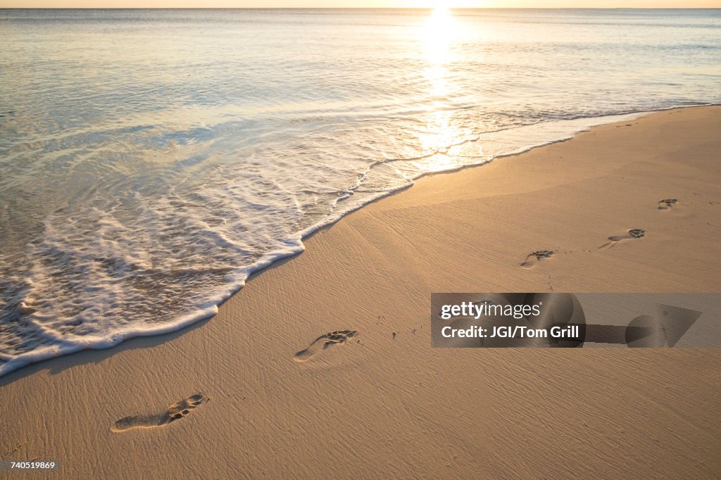 Footprints on beach