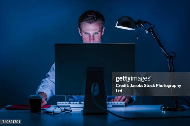 161 Man In Front Of Computer Screen At Night Stock Photos, High-Res ...