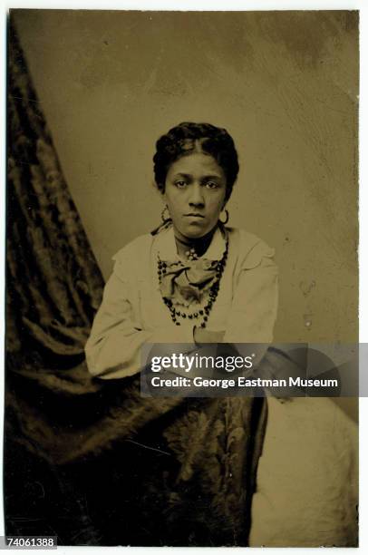 Tintype, studio portrait of an unidentified woman, late 19th century.