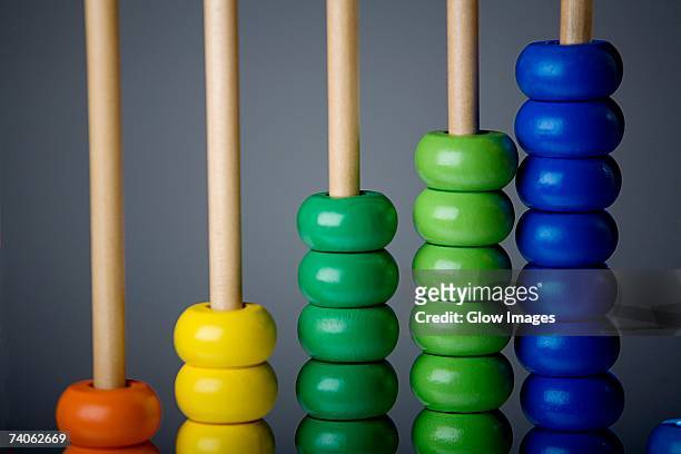 close-up of an abacus - abacus stockfoto's en -beelden