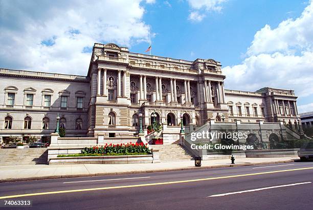 facade of a government building, library of congress, washington dc, usa - library of congress stock pictures, royalty-free photos & images