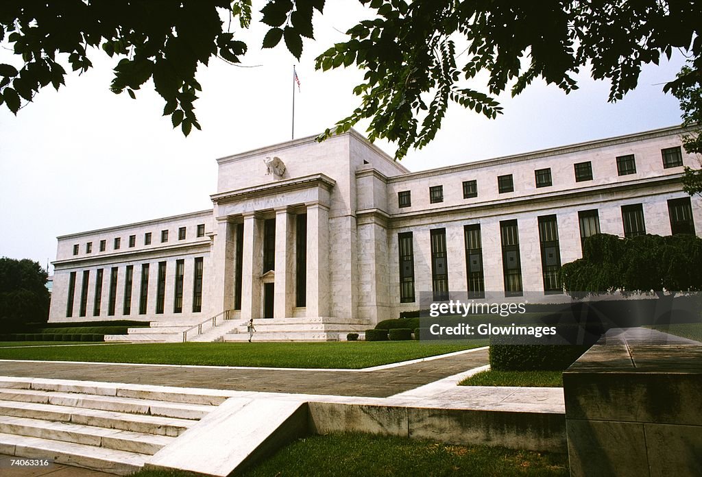 Low angle view of a government building, Federal Reserve Building, Washington DC, USA