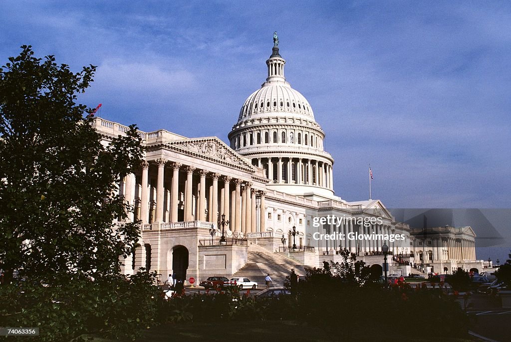 Low angle view of a government building, Capitol Building, Washington DC, USA