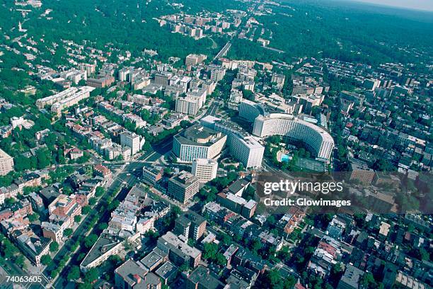 aerial view of washington, dc apartments - washington dc aerial stock-fotos und bilder