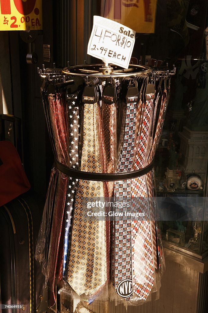 Sale of ties in a clothing store