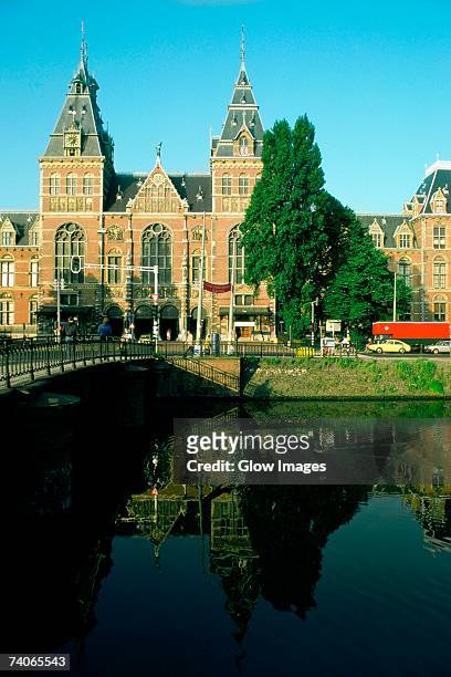 facade of a museum, rijksmuseum, amsterdam, netherlands - rijksmuseum amsterdam stock pictures, royalty-free photos & images