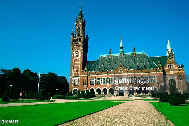 facade of a palace, the hague, netherlands - peace palace ストックフォトと画像