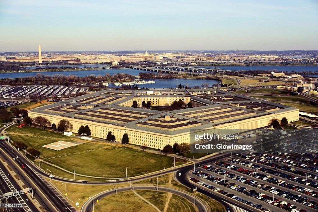 Aerial view of a military building, The Pentagon, Washington DC, USA