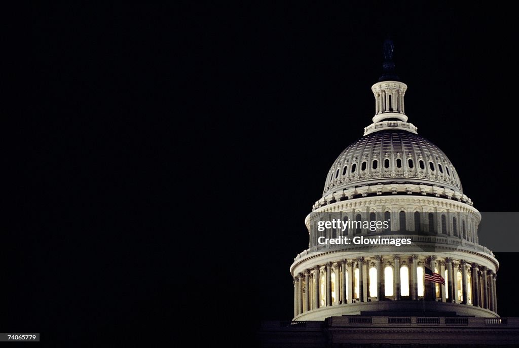 Low angle view of a dome, Capitol Building, Washington DC, USA