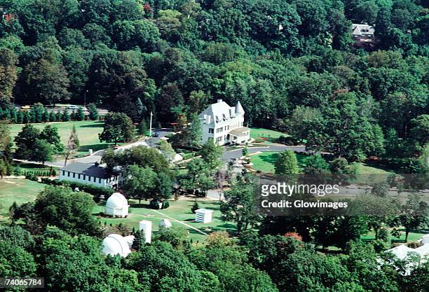 aerial view of a government building, naval observatory, washington dc, usa - vice president residence stock pictures, royalty-free photos & images