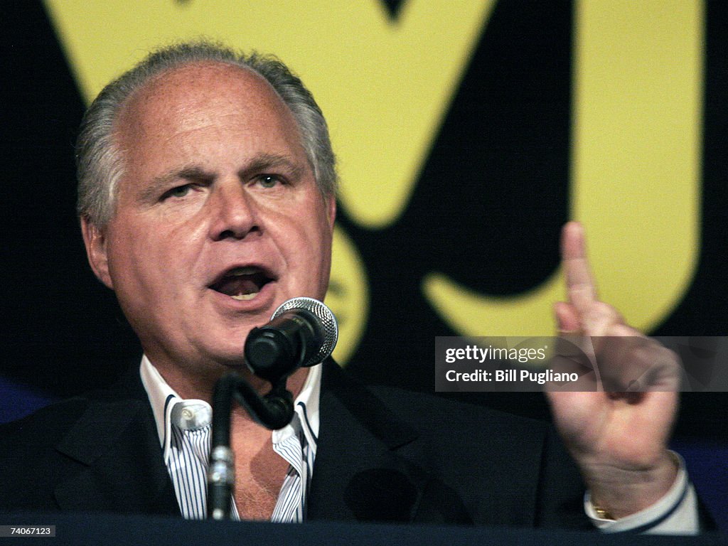 Rush Limbaugh Gives A Speech In Michigan