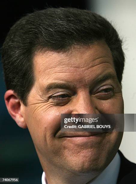 Simi Valley, UNITED STATES: Sen. Sam Brownback of Kansas participates in the first GOP Candidates' debate of the 2008 Presidential Race, at the...