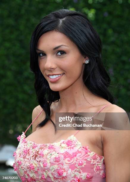 Playmate Carmella Decesare attends the 2007 Playmate of the Year party at the Playboy Mansion on May 3, 2007 in Los Angeles, California.