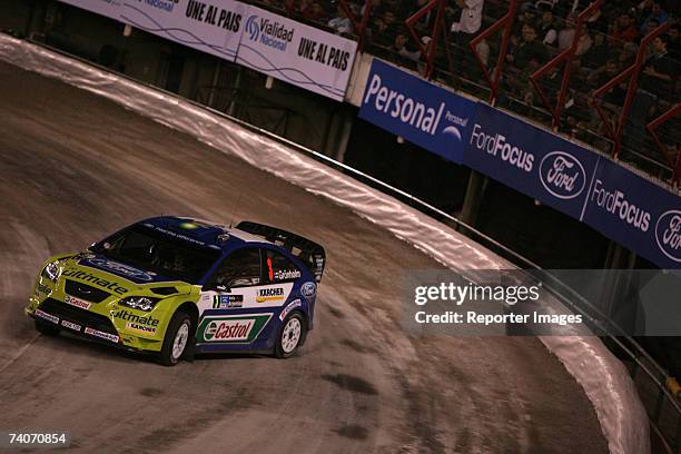 Marcus Gronholm of Finland and Ford in action during the Super Special Stage on day one of the WRC Rally of Argentina 2007 at the River Plate Soccer...