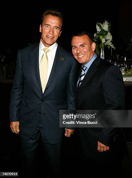 California governor Arnold Schwarzenegger and producer Brian Quintana attend the Los Angeles County Sheriff's Youth Foundation's annual "Salute To...